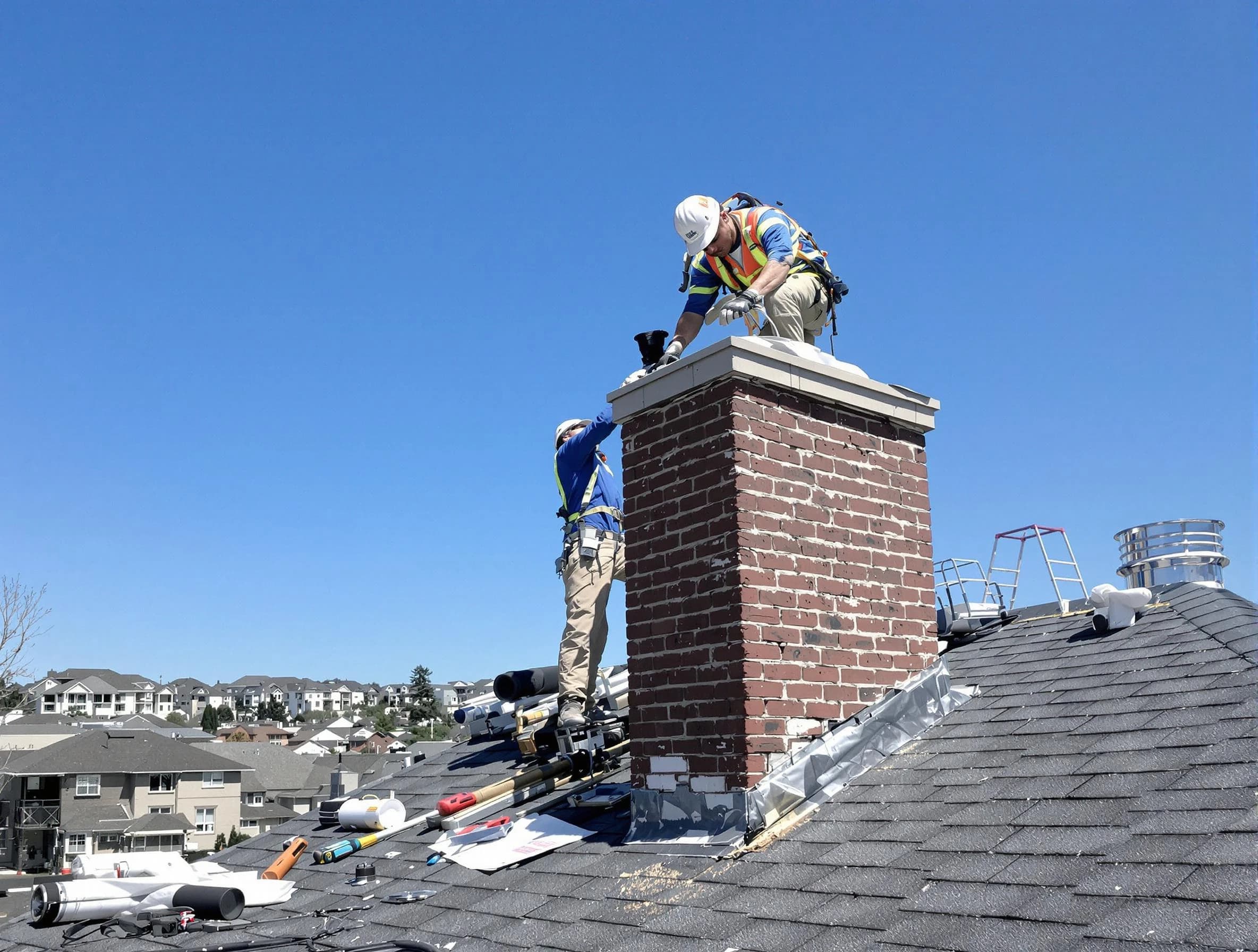 Milliken Chimney Sweep repairing a chimney crown in Milliken, CO