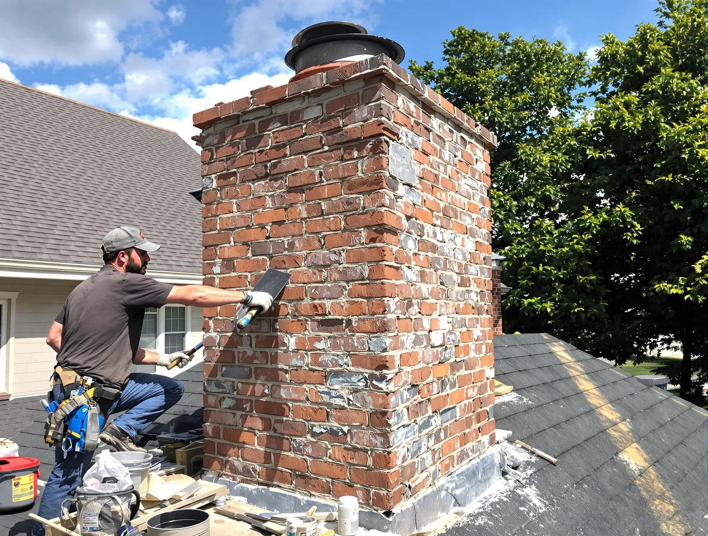 Completed chimney rebuild by Milliken Chimney Sweep in Milliken, CO