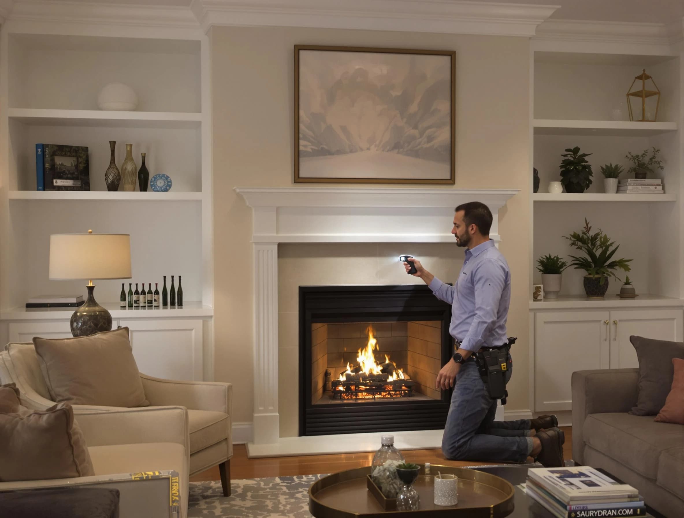 Milliken Chimney Sweep conducting a fireplace safety inspection in Milliken, CO