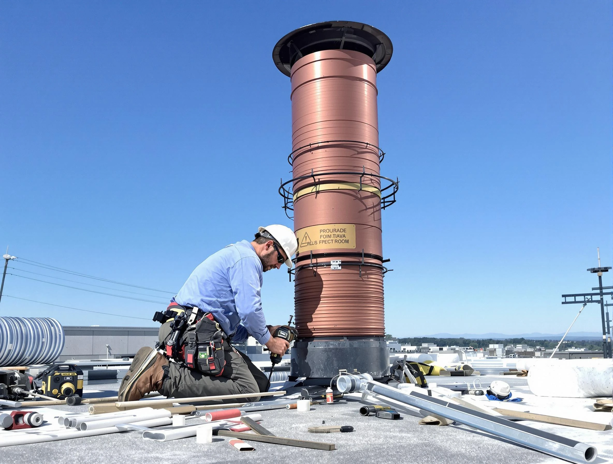 Installed chimney liner by Milliken Chimney Sweep in Milliken, CO