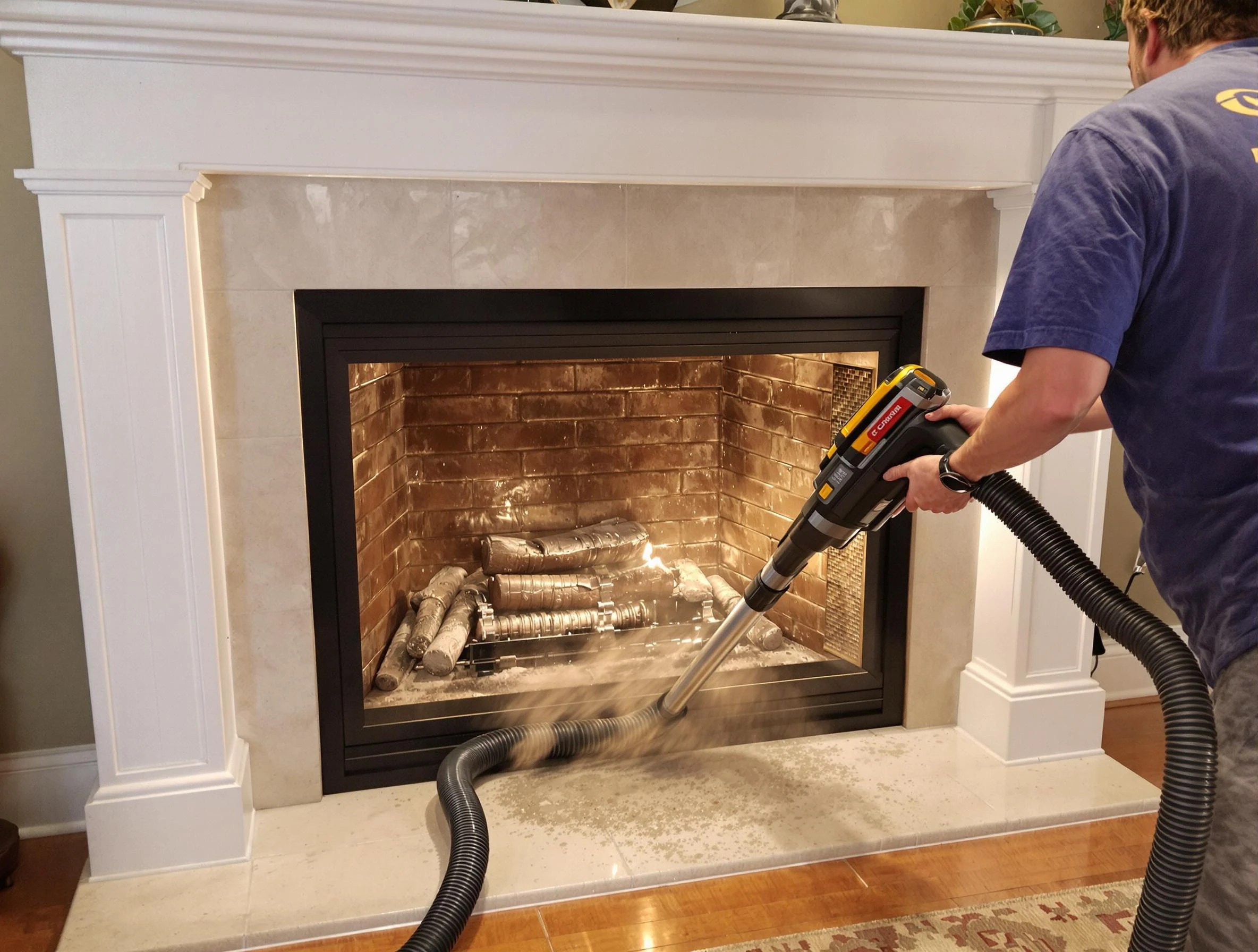 Fireplace cleaning performed by Milliken Chimney Sweep in Milliken, CO